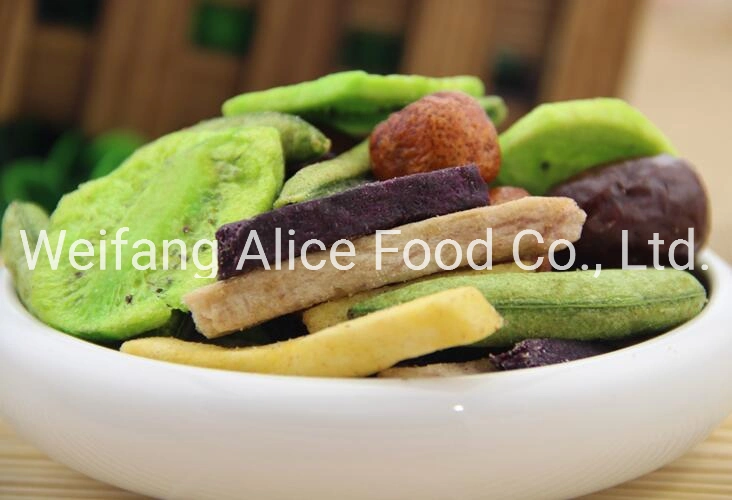 China Healthy Food Supplier Kosher Halal Certificated Fried Mixed Fruits Chips Vf Mixed Fruit